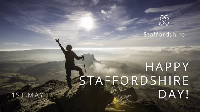 Staffordshire Day Celebrations, Woman standing on top of Roaches in Staffordshire Moorlands