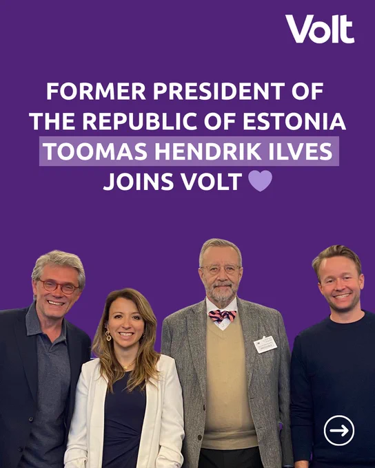 Toomas Hendrik Ilves joins Volt announcement photo.