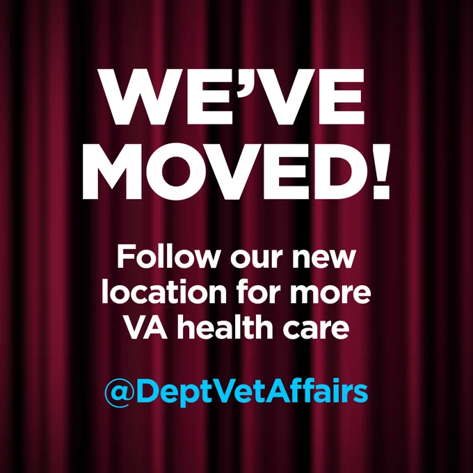 We've moved. Follow our new location for more VA health care: @DeptVetAffairs