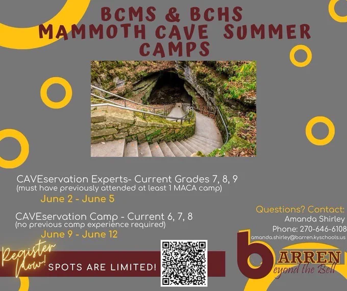 Summer Camp BCHS/BCMS Mammoth Cave