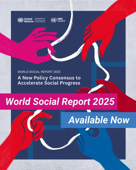 What will it take to rebuild trust & restore social cohesion in a world marked by inequality & insecurity?
 
The #WorldSocialReport 2025 offers a bold vision for change.
 
 https://bit.ly/world-social-report
#EveryoneIncluded #EndInequality #GlobalGoals 
