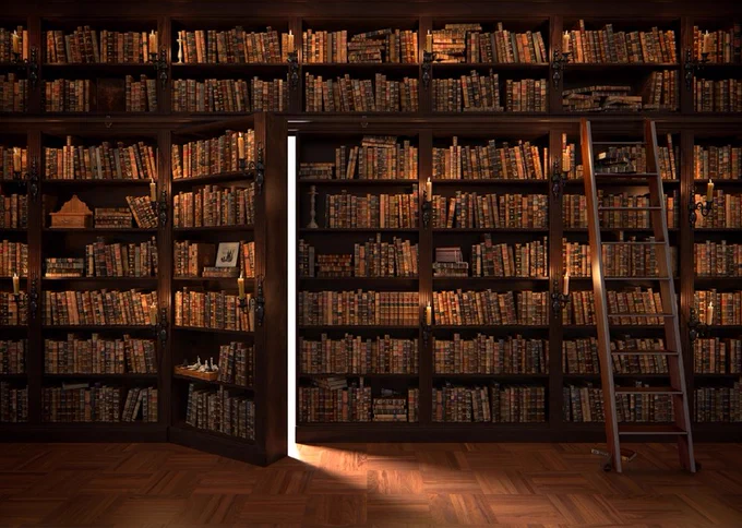 A room filled with shelves of books. With data science tools in hand, historians can ask questions that would be difficult to answer with a lifetime of perusing tomes or scrolling through microfiche. Image credit: Shutterstock/BPTU.