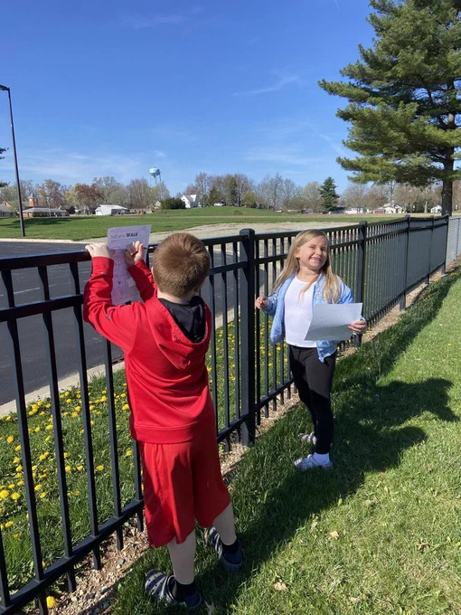 students enjoying a walk