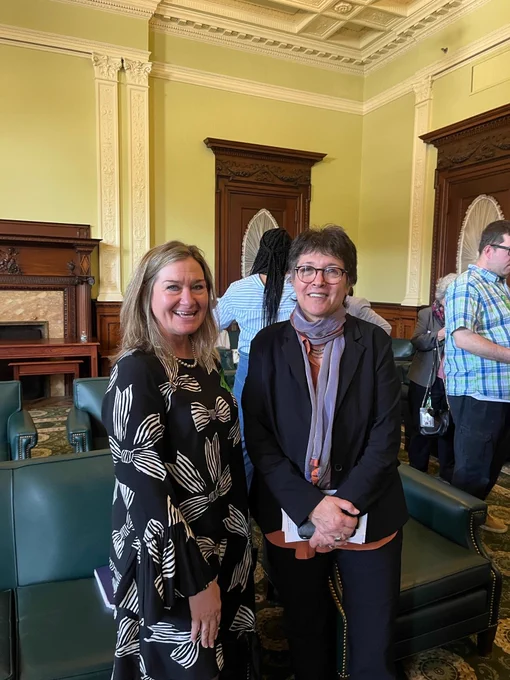 Commissioner Doyle poses with Rep. Mindy Domb