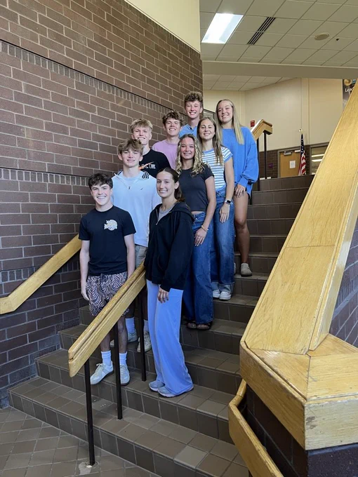 Top row: Jed Mortorff and Ava Harris 2nd row: Johnny Hersel and Reese Weber 3rd row: Tyler Blum and Kendall Sturges 4th row: Gavin Kuhn and Anna McClure bottom row: Matt Bracey