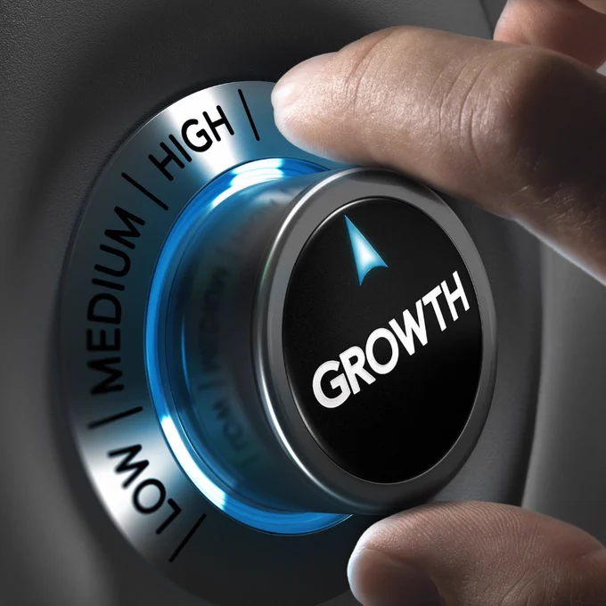 Growth dial being turned to high.
