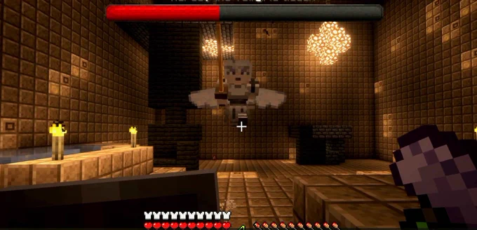 Minecraft The Aether mod boss fight against the Valkyrie Queen! 