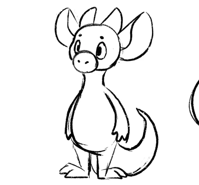 A sketch of a looking kobold