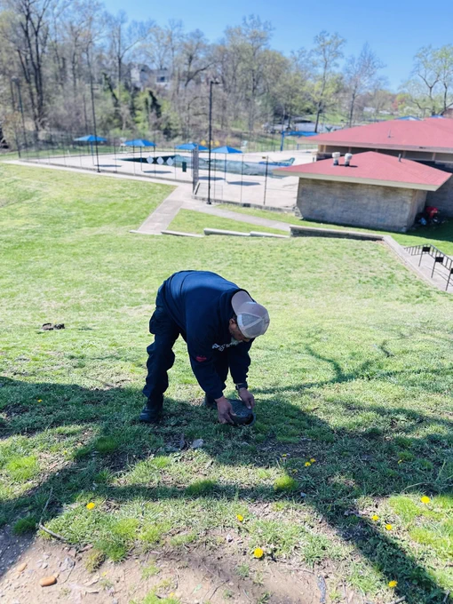 DGS Facilities Team is turning on a water source as a part of Spring Summer Readiness Operations.