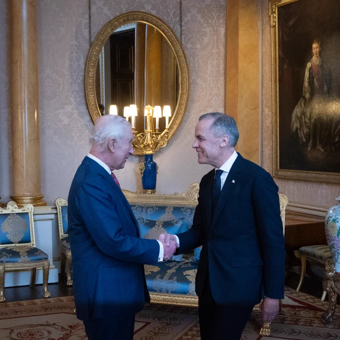 Prime Minister Mark Carney has an audience with His Majesty King Charles III at Buckingham Palace in London.