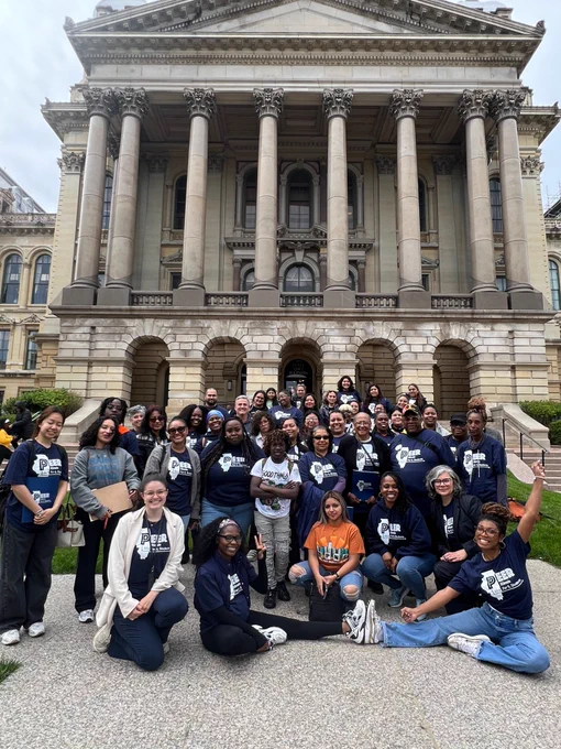Our team of 50  in front of the Capitol Building in Springfield.