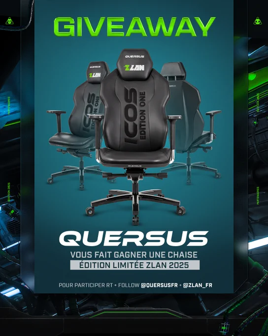 Giveaway Quersus vous fait gagner une chaise édition limitée ZLAN 2025 pour participer  RT   follow 