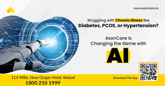 Struggling with Chronic Illness like Diabetes, PCOS, or Hypertension? AxonCare is Changing the Game with AI

Living with diabetes, PCOS, hypertension, or heart disease can feel like a constant battle, with frequent doctor visits, medication adjustments, and unpredictable symptoms. But what if your healthcare worked proactively, helping you manage your condition smarter and more efficiently?

At AxonCare, our AI-powered Chronic Care Package offers continuous monitoring, expert support, and personalised care plans, ensuring you get the right treatment at the right time, without the stress of frequent hospital visits.

How AI is Transforming Chronic Care at AxonCare
Comprehensive Chronic Disease Management
✔ Personalised treatment plans for diabetes, PCOS, hypertension, heart disease, thyroid disorders, and high cholesterol
✔ AI-assisted diagnostics for better disease tracking
✔ Specialist consultations, available remotely

24/7 Health Monitoring & Virtual Consultations
✔ Regular check-up