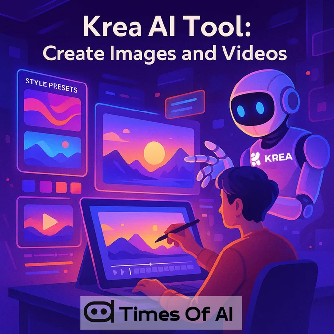 A user using Krea AI tool for generating Images and videos