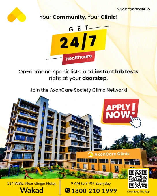 Healthcare at Your Doorstep! 🚑 No more long waits, get 24/7 doctor access, instant lab tests & expert care right in your community with AxonCare Society Clinics.

📞 Call 1800 210 1999 to know more!
.
.
.
.
.
.
.
.
.
.
.
.
.
.
.
.
.
.
.
.
.
.
.
.
.
.
.
.
.
.

#InstantBloodTests #HomeDiagnostics #CommunityHealth #NoHospitalQueues #FastResults #ReliableDiagnostics #DiabetesAwareness #CholesterolCheck #ThyroidHealth #PersonalizedCare #ConvenientHealth #FamilyWellness #HealthCheckups #AxonCareClinic #MobileHealth #LocalHealthcare #QuickDiagnostics #WellnessJourney #HealthPriorities #stayhealthy #wakadpune #bavdhanpune #bkcmumbai #axoncaresocietyclinic #axoncarenetwork #axoncarebyaxonichealth

[Instant blood tests, home diagnostics, community health checkups, no hospital queues, fast lab results, reliable diagnostics, diabetes test, cholesterol test, thyroid test, personalized care, walk-in blood tests, convenient health services, family health, health and wellness, mobile blood testing, a