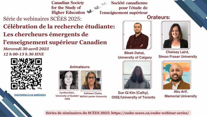 CSSHE Webinar Series Celebrating Student research French flyer