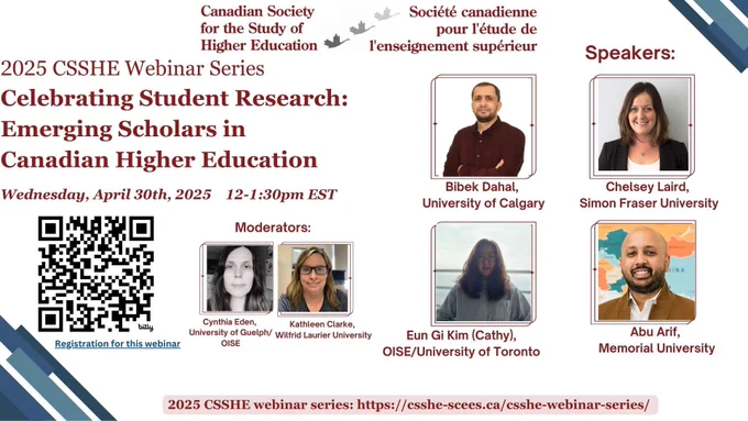 CSSHE Webinar Series Celebrating Student research English flyer