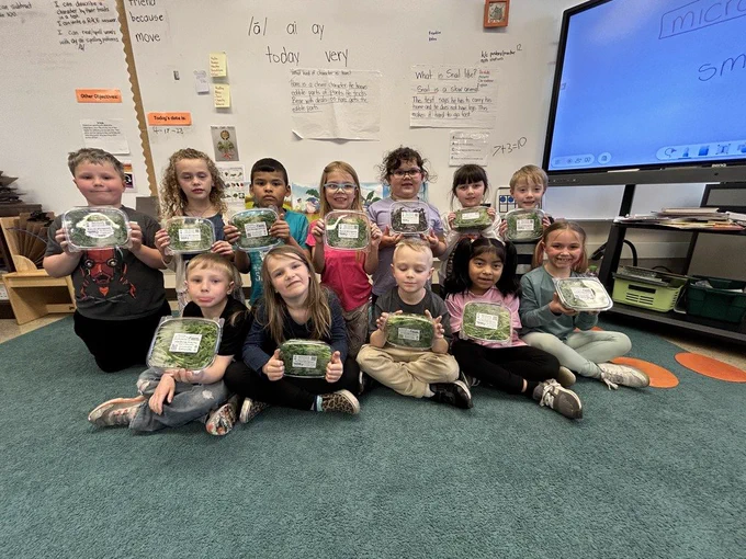 class with their favorite microgreen