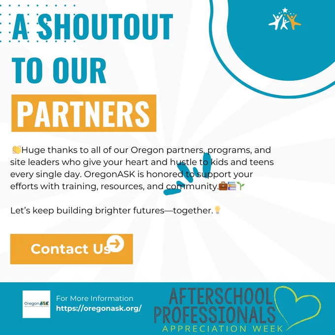 #WeLoveAfterschool #OregonASKSupports #AfterschoolStrong
