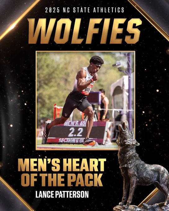These student-athletes showcase attributes of being a good teammate, giving great effort, having an exceptional attitude, and being mindful of themselves and others. 

Congratulations to Lance Patterson from Track and Field for earning the Heart of the Pack Award!
