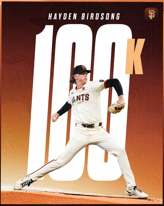 Graphic detailing Birdsong hitting 100 strikeouts in his career