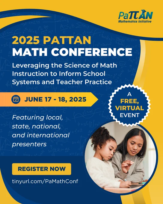Man and woman headshots. Text reading, Leveraging the Science of Math Instruction to Inform School Systems and teacher Practice. June 17 to 18, 2025. A free, virtual event.