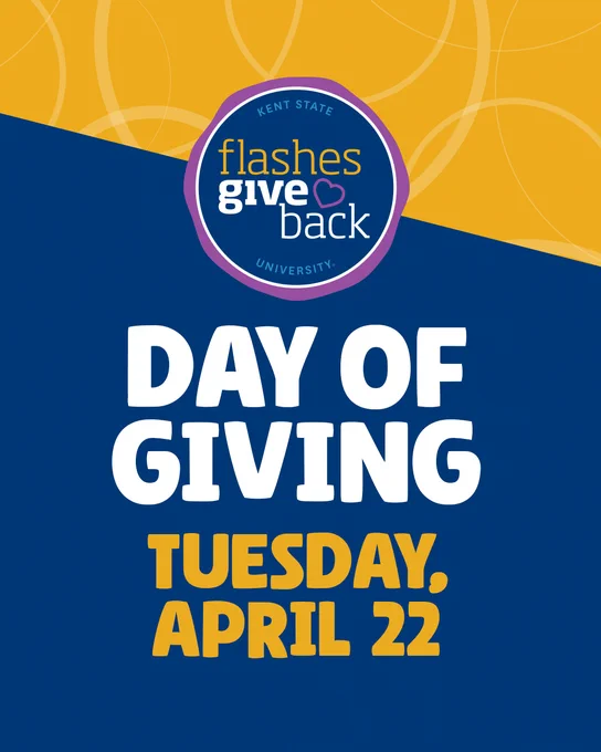 Today is Kent State’s 24-hour Day of Giving! Make a gift of $50 or more and get an exclusive @KentState swag pack while supporting the causes you care about – including the Graduate College. Together, we will make an impact that goes far beyond Kent State! www.kent.edu/dayofgiving