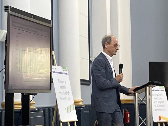 Sir Michael Marmot addressing launch of Medway Marmot Place tackling