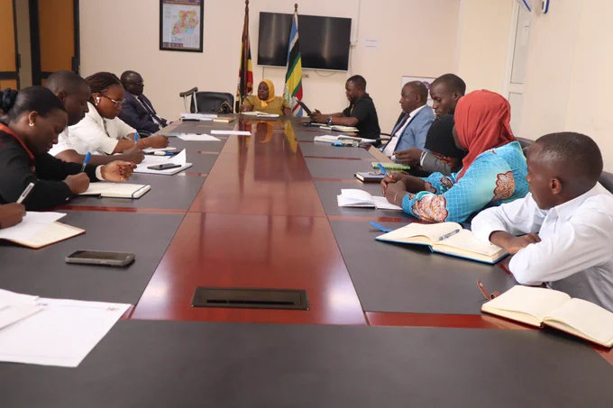  Programme Officer David Nangosi making a presentation to the EOC team about the observations in some of the ministerial policy statements were disability issues were not captured.
