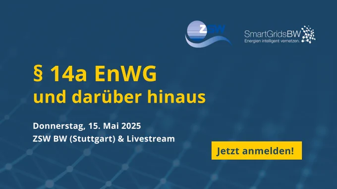 Einladung zu unserer Ganztagesveranstaltung (inkl. Smart Grids-Gesprächen) am 15. Mai 2025 zum Thema "§ 14a EnWG".