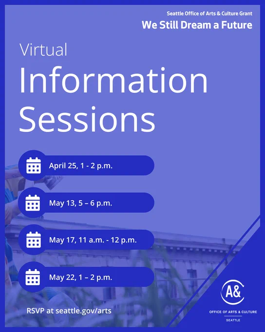 Virtual information sessions: 4/25 from 1 to 2 p.m. 5/13 from 5 to 6 p.m. 5/17 from 11 a.m. to 12 p.m. And 5/22 from 1 to 2 p.m.