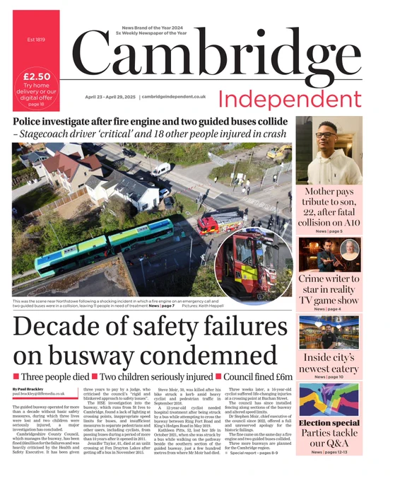 Cambridge Independent 23-4-25 front