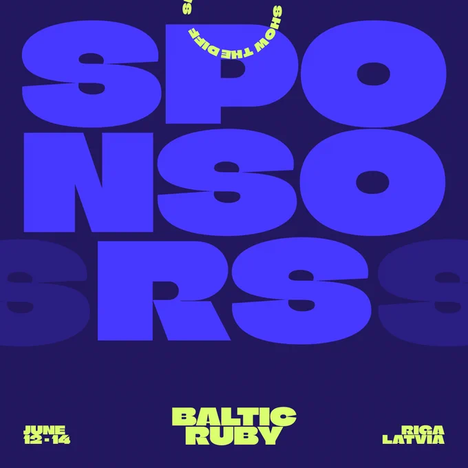 "Sponsors" lettering on the branded Baltic Ruby background.