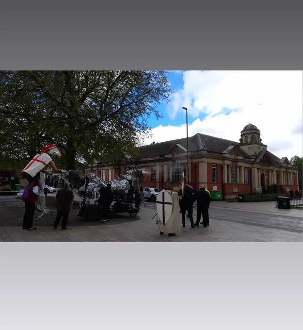 St George's Day parade outside Dartford Library