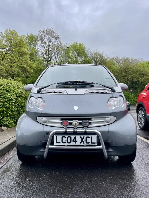Smart Fortwo with bullbar and badge mascots