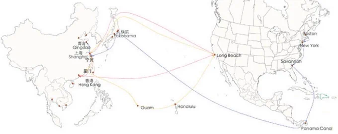 Sino shipping route map