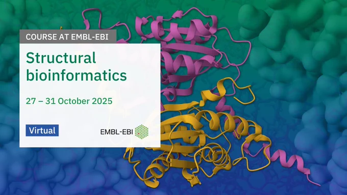 Course at EMBL-EBI
Structural bioinformatics
27 - 31 October 2025
Virtual