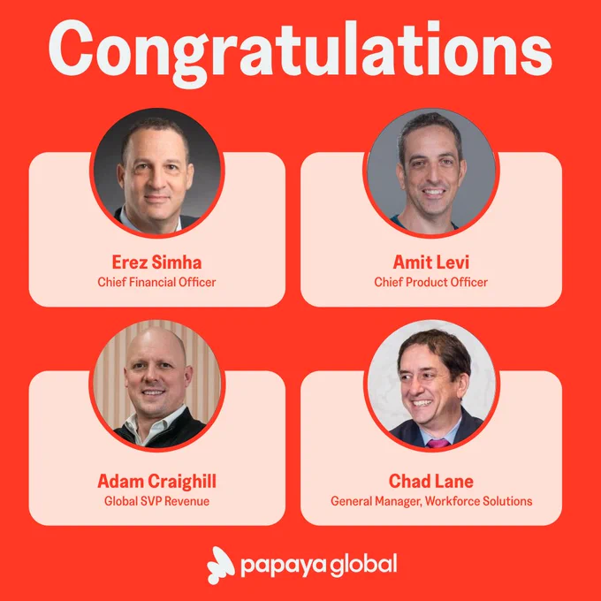 Papaya Global, a leading workforce payroll and payments platform, has announced significant leadership changes to bolster its global expansion. Erez Simha joins as CFO, bringing vast IPO and M&A expertise, while Amit Levi is promoted to CPO to steer product innovation. These appointments, alongside new leaders in revenue and workforce solutions, reflect Papaya’s ongoing commitment to scaling enterprise services. The company continues to deepen its tech stack and partnerships, including integration with SAP and collaboration with compliance provider Sumsub.
https://www.dhrmap.com/news/papaya-global-announces-cfo-cpo-and-key-executive-appointments-to-drive-innovation-and-expansion/