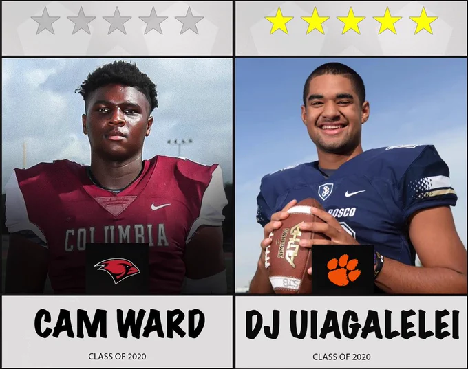 cam ward dj uiagalelei #nfldraft #collegefootball 
