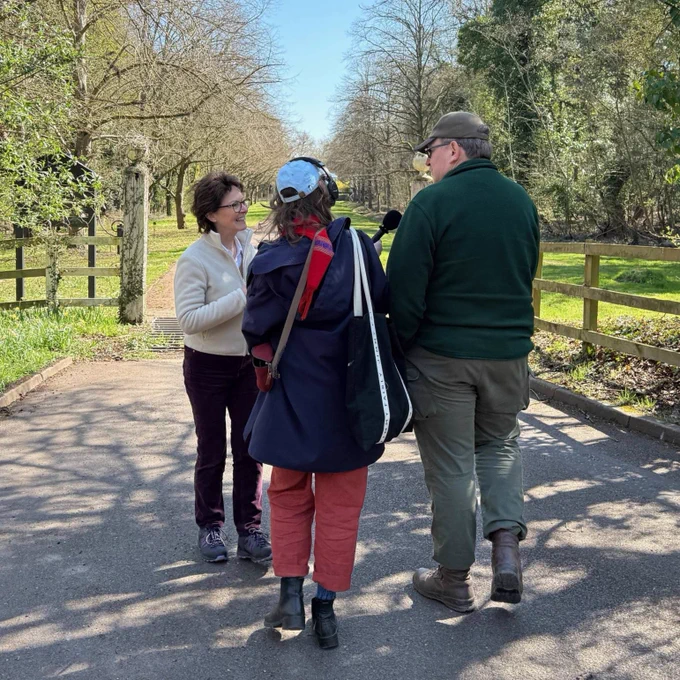 BBC Radio 4's Helen Mark speaking to Forest Keeper, Martin Whitfield, in Epping Forest.