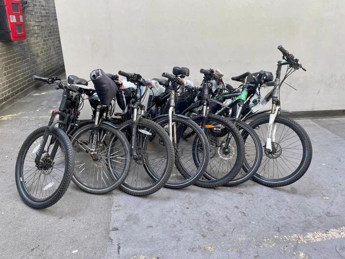 Seized converted bikes. Credit: City of London Police