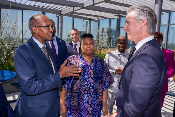 Governor Gavin Newsom meets with acting Nigerian Ambassador Samson Itegboje and climate leaders from Nigeria and Kenya in California.