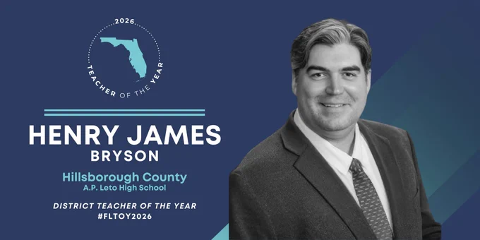 Henry James Bryson named Hillsborough County’s 2026 District Teacher of the Year
