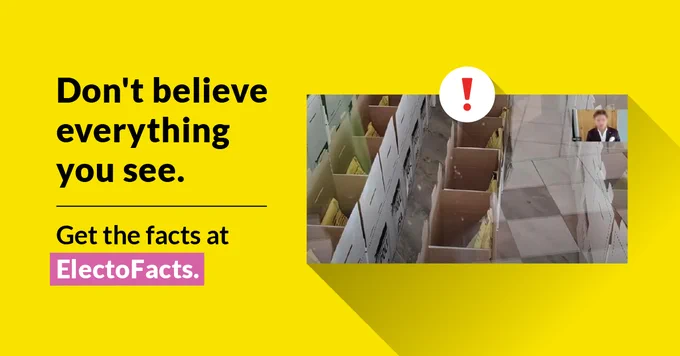 Don't believe everything you see. Get the facts at ElectoFacts. Empty boxes with yellow enveloppes. 
