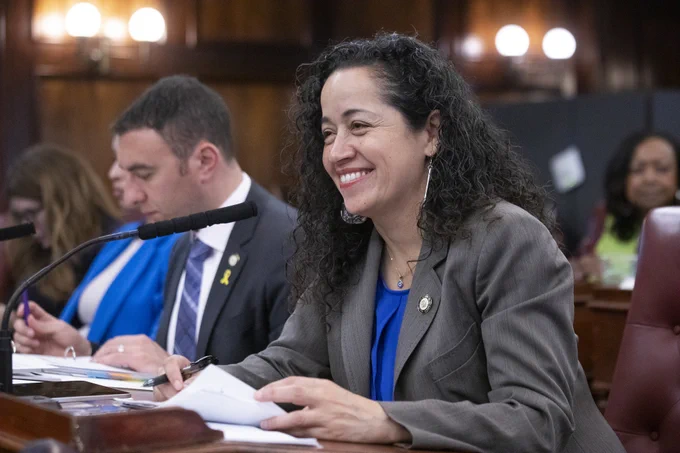 CM Aviles smiling in council chambers