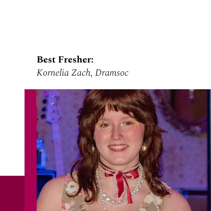Kornelia Zach of University of Galway’s Dramsoc was recognised with the BICS Best Fresher Award. 