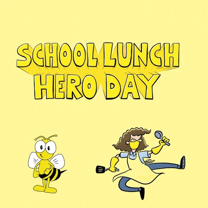 Today we're appreciating our school cafeteria heroes! They work so hard everyday making sure we're all fed, but that's not all. They're also friendly faces ready with a smile and encouragement for those that need it. Thank you for all you do!