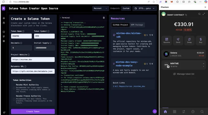 This is our first token minted on Mainnet with Mintme.dev !