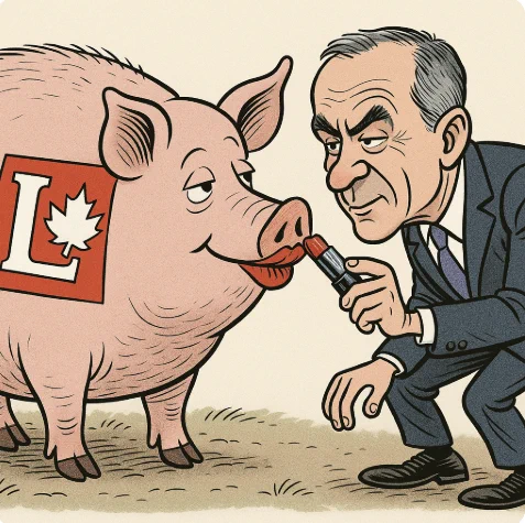 Mark Carney putting lipstick on the pig that is the Liberal Party. 