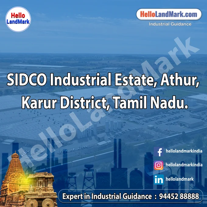 #SIDCOIndustrialEstate #AthurIndustries #KarurDevelopment #TamilNaduIndustries #MakeInIndia #IndustrialHubIndia #EconomicGrowth #SmallScaleIndustries #ManufacturingIndia #IndustrialInnovation #SmartIndustries #FutureOfIndustries #AthurGrowth #KarurIndustries #TamilNaduDevelopment #SouthIndiaIndustrialHub #InvestInTamilNadu #IndustrialOpportunities #GlobalBusinessHub #EconomicExpansion #BusinessEcosystem #GreenIndustries #SustainableDevelopment #NextGenIndustries #SmartIndustrialEstate #InnovationAndGrowth

Please Follow & Share - HLM Tour on Social Media Pages:

https://www.facebook.com/hellolandmarkindia
https://www.instagram.com/hellolandmarkindia
https://www.linkedin.com/in/hellolandmark
https://x.com/hellolandmark
https://t.me/HelloLandMark
https://wa.me/919445288888
https://hellolandmark.com/i-news/
https://whatsapp.com/channel/0029VauMMIg59PwPcdSU6u0R 
